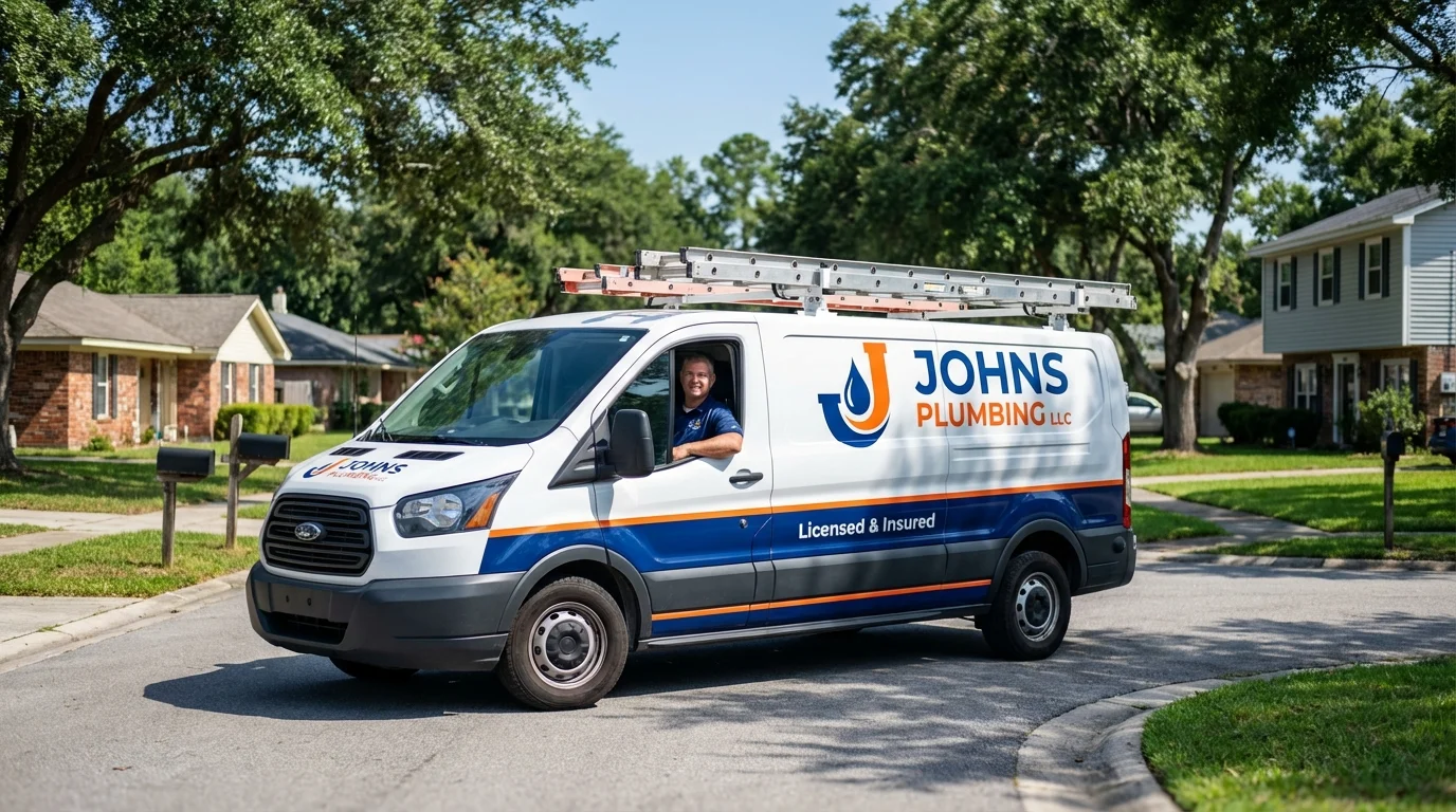 Johns Plumbing LLC service van in Claysburg, PA