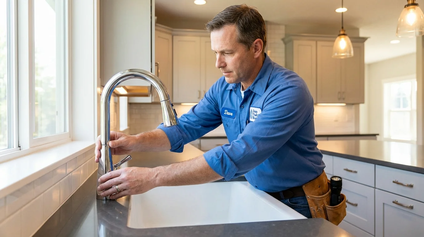 Kitchen faucet installation by Johns Plumbing LLC in Claysburg