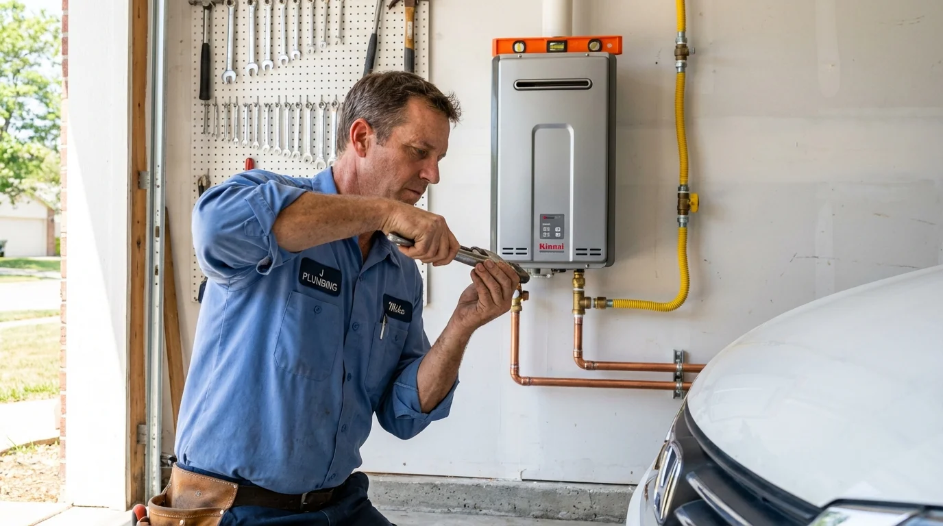 Tankless water heater installation by a Johns Plumbing LLC plumber in Claysburg